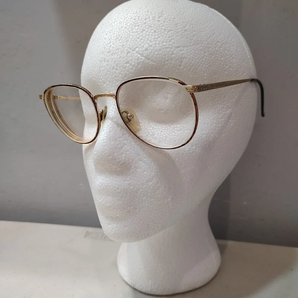 Mirari Italy Vintage Gold Metal Eyeglasses 55-19 Oval 90s‎ Luxury Optical Frame